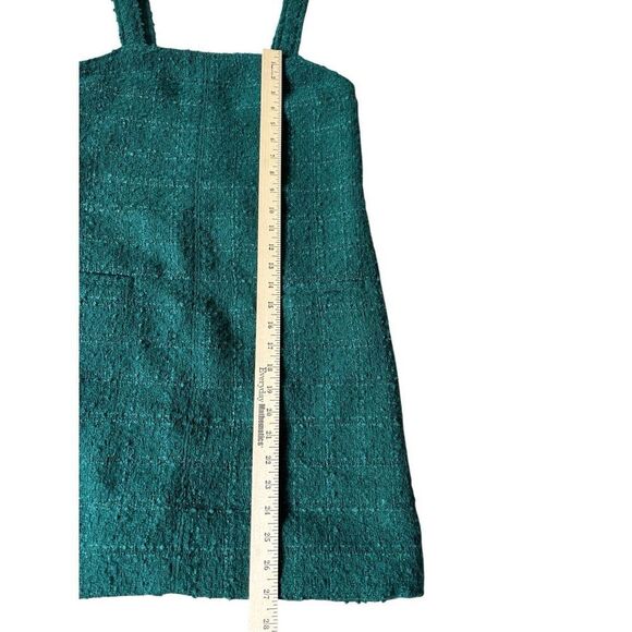 NEW Abercrombie & Fitch Tweed Mini Shift Dress size S Tall Emerald Green Sleevel - Picture 7 of 9